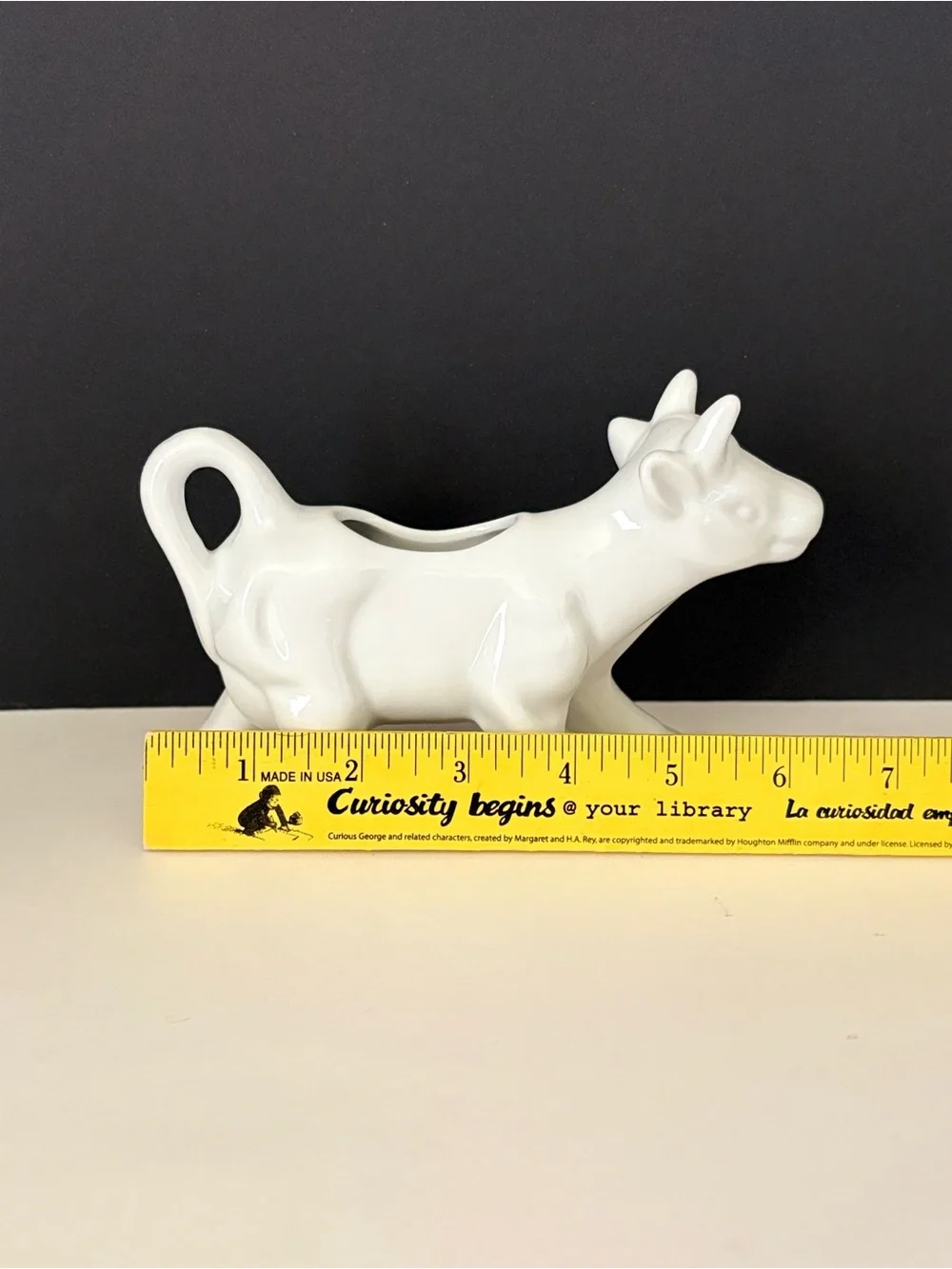 Vintage Pier 1 White Porcelain Cow Creamer Milk Pitcher Jug Farmhouse Country